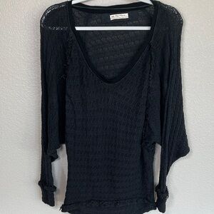 We The Free Black V-Neck Sweater